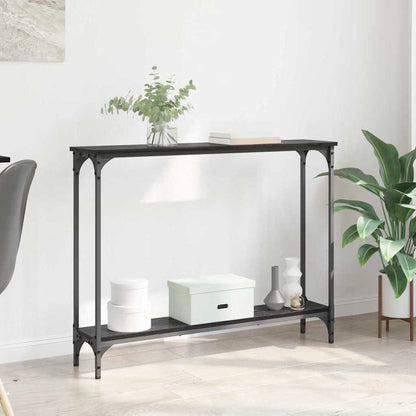 Console Table Black Oak 100 x 22.5 x 75 cm Engineered Wood