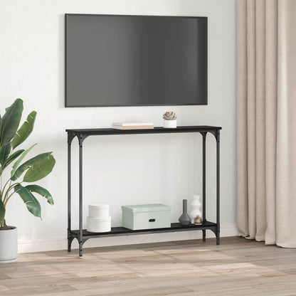Console Table Black Oak 100 x 22.5 x 75 cm Engineered Wood