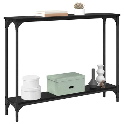 Console Table Black Oak 100 x 22.5 x 75 cm Engineered Wood