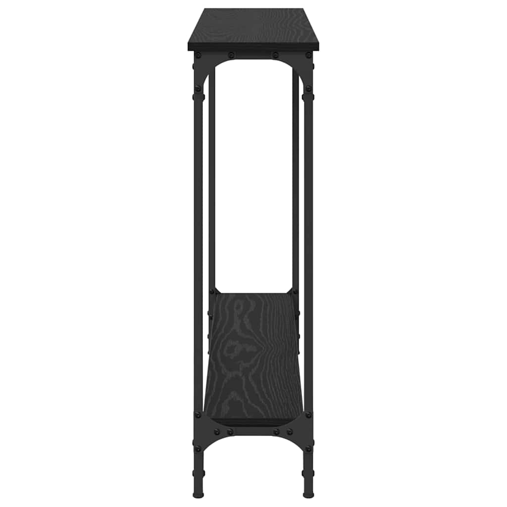 Console Table Black Oak 100 x 22.5 x 75 cm Engineered Wood