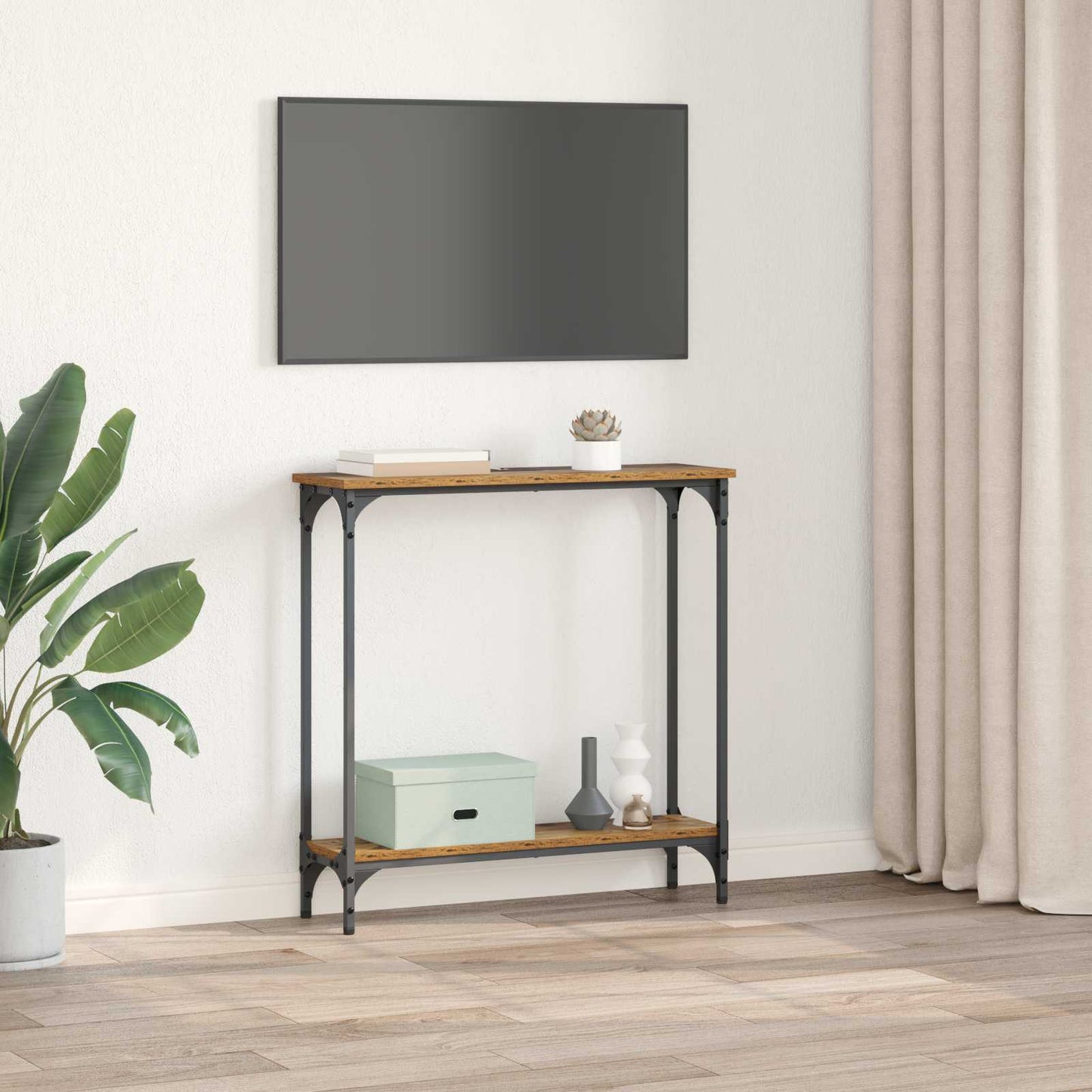Console Table Old Wood 75 x 22.5 x 75 cm Engineered Wood