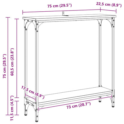 Console Table Old Wood 75 x 22.5 x 75 cm Engineered Wood