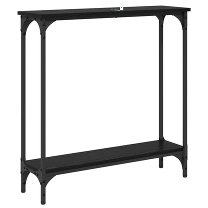 Console Table Black Oak 75 x 22.5 x 75 cm Engineered Wood