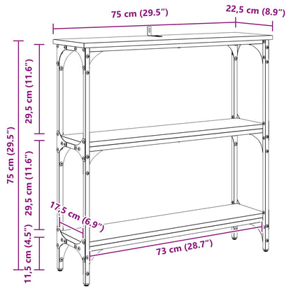 Console Table Old Wood 75 x 22.5 x 75 cm Engineered Wood