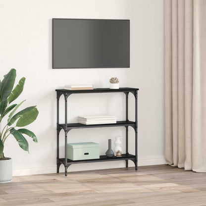 Console Table Black Oak 75 x 22.5 x 75 cm Engineered Wood