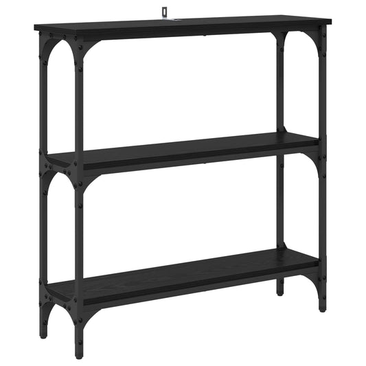 Console Table Black Oak 75 x 22.5 x 75 cm Engineered Wood