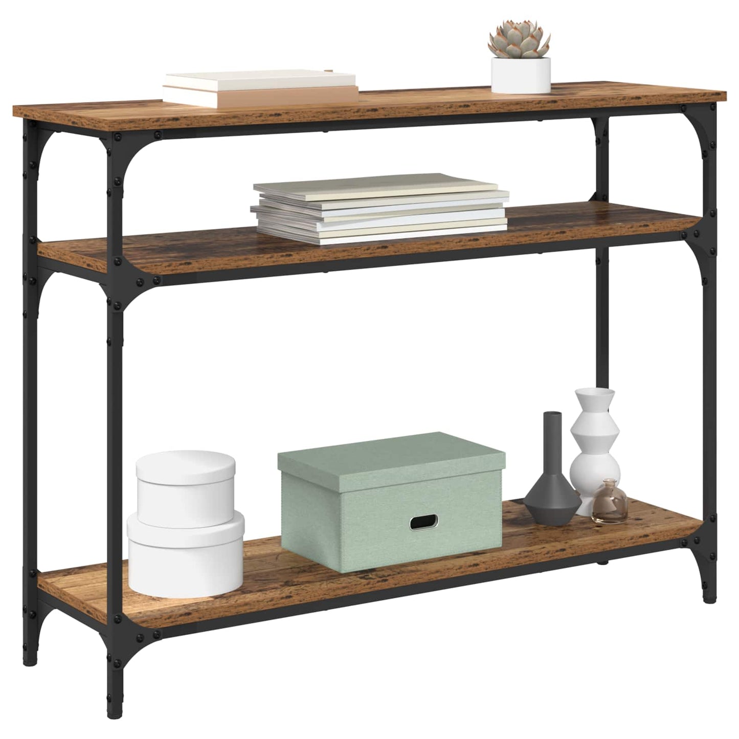 Console Table Old Wood 100 x 29 x 75 cm Engineered Wood