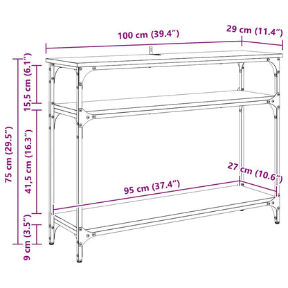 Console Table Old Wood 100 x 29 x 75 cm Engineered Wood