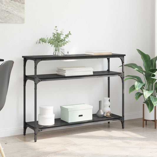 Console Table Black Oak 100 x 29 x 75 cm Engineered Wood