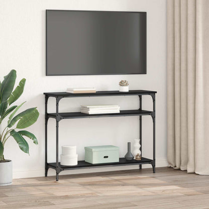 Console Table Black Oak 100 x 29 x 75 cm Engineered Wood