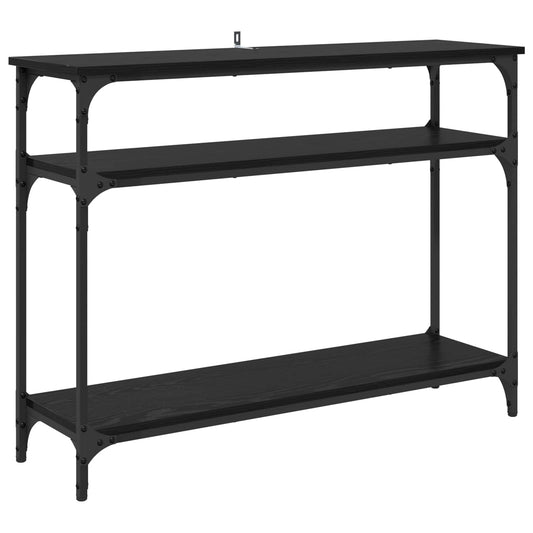 Console Table Black Oak 100 x 29 x 75 cm Engineered Wood