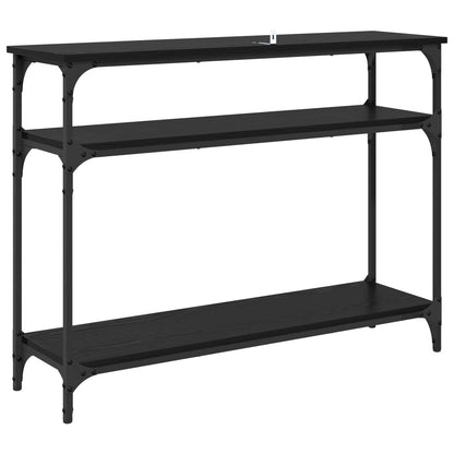 Console Table Black Oak 100 x 29 x 75 cm Engineered Wood
