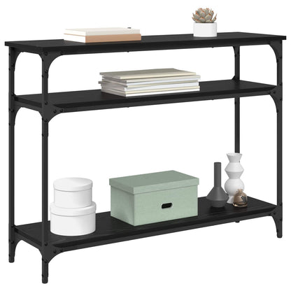 Console Table Black Oak 100 x 29 x 75 cm Engineered Wood