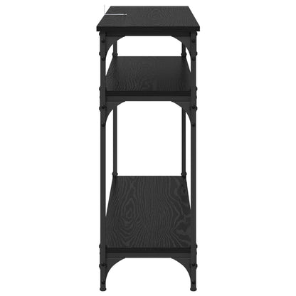 Console Table Black Oak 100 x 29 x 75 cm Engineered Wood