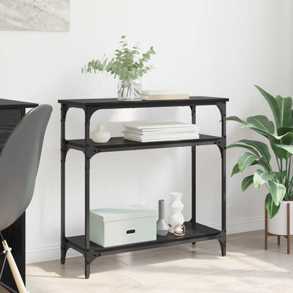 Console Table Black Oak 75 x 29 x 75 cm Engineered Wood