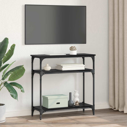 Console Table Black Oak 75 x 29 x 75 cm Engineered Wood