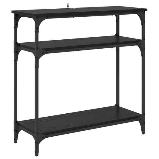 Console Table Black Oak 75 x 29 x 75 cm Engineered Wood