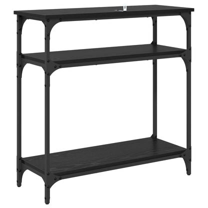 Console Table Black Oak 75 x 29 x 75 cm Engineered Wood