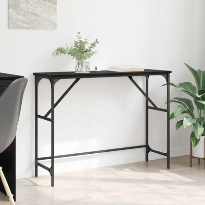 Console Table Black Oak 100 x 32 x 75 cm Engineered Wood