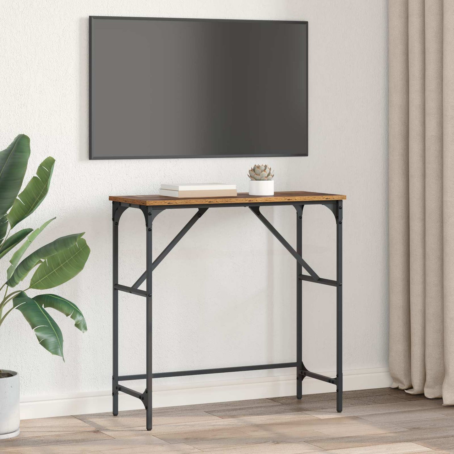 Console Table Old Wood 75 x 32 x 75 cm Engineered Wood
