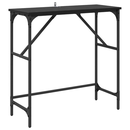 Console Table Black Oak 75 x 32 x 75 cm Engineered Wood