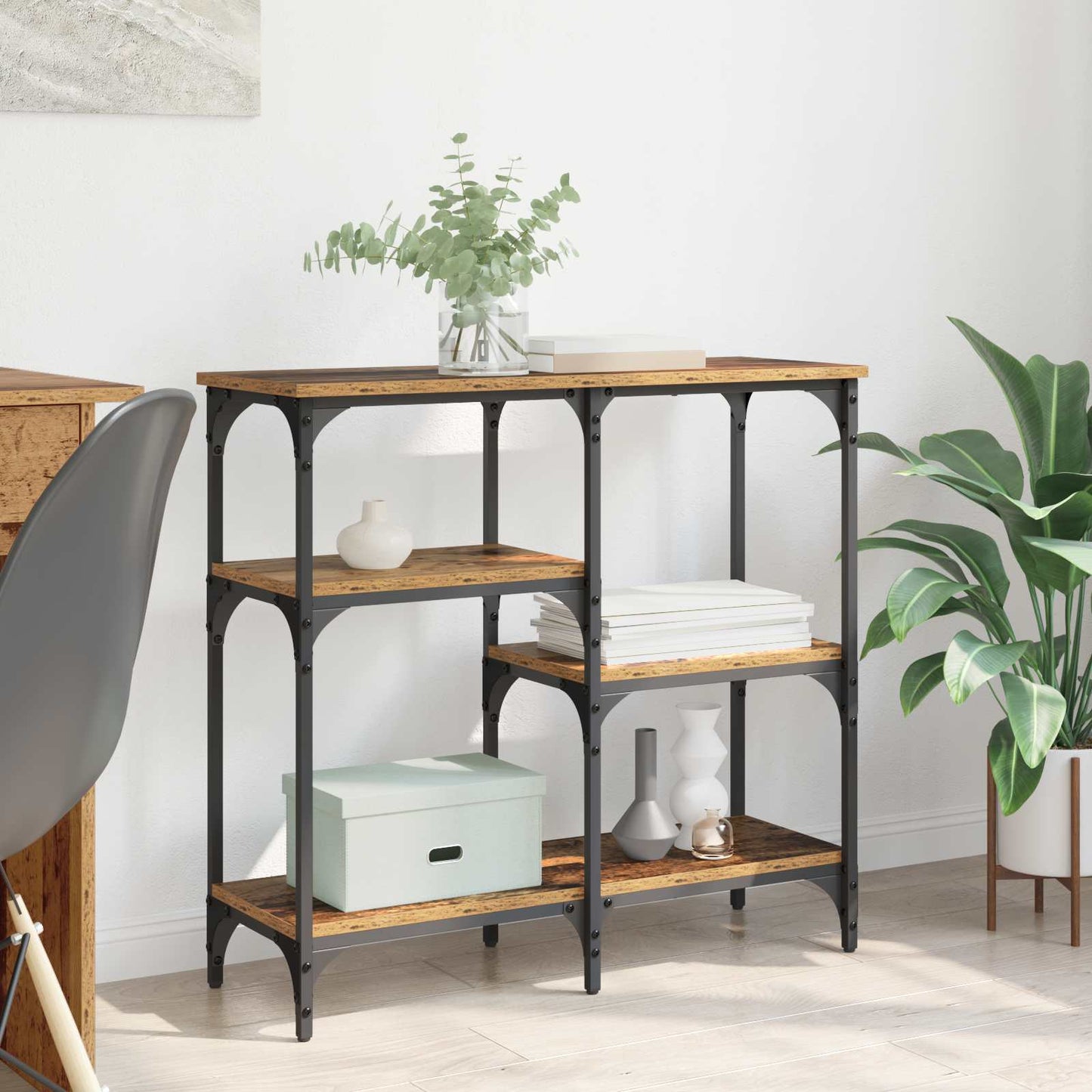 Console Table Old Wood 80 x 29 x 75 cm Engineered Wood
