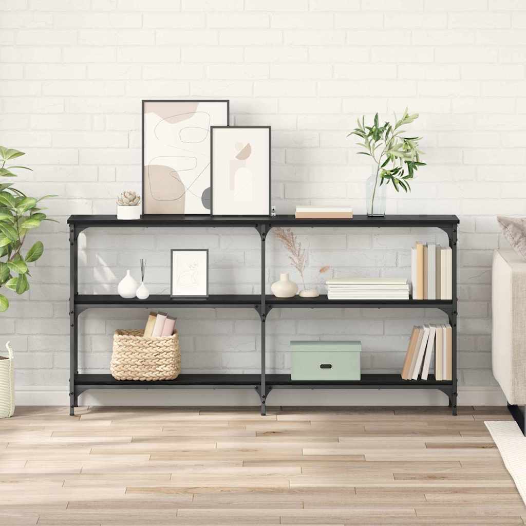Console Table Black Oak 150 x 29 x 75 cm