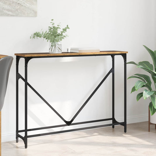 Console Table Old Wood 102 x 23 x 75 cm Engineered Wood