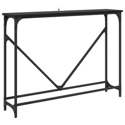 Console Table Black Oak 102 x 23 x 75 cm Engineered Wood