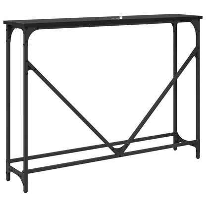 Console Table Black Oak 102 x 23 x 75 cm Engineered Wood