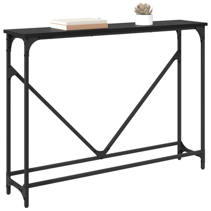Console Table Black Oak 102 x 23 x 75 cm Engineered Wood
