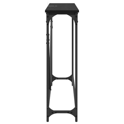 Console Table Black Oak 102 x 23 x 75 cm Engineered Wood