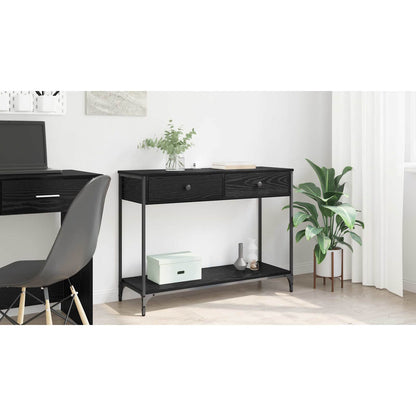 Console Table Black Oak 100 x 34.5 x 75 cm Engineered Wood