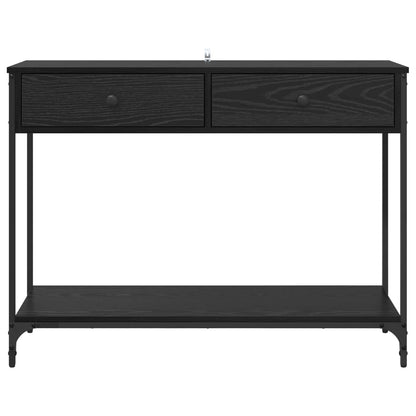 Console Table Black Oak 100 x 34.5 x 75 cm Engineered Wood