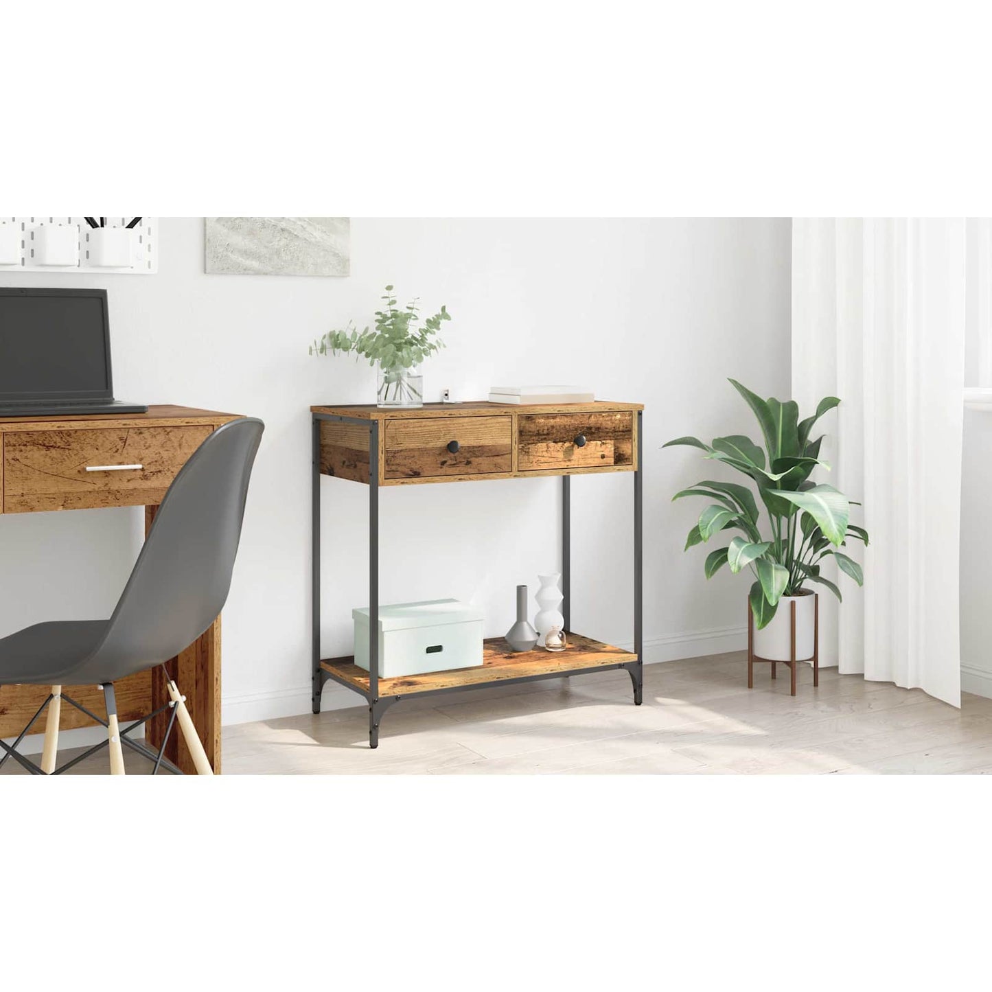 Console Table Old Wood 75 x 34.5 x 75 cm Engineered Wood