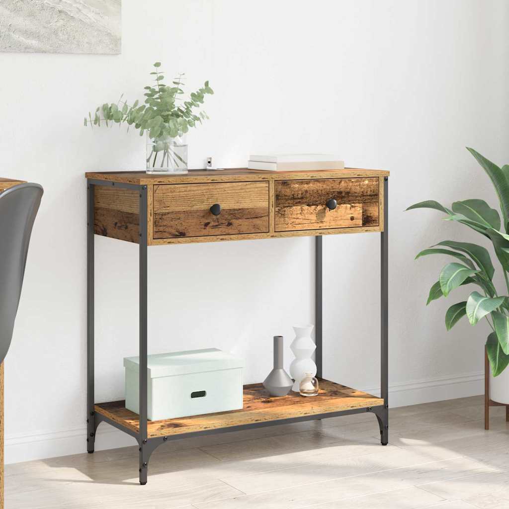 Console Table Old Wood 75 x 34.5 x 75 cm Engineered Wood