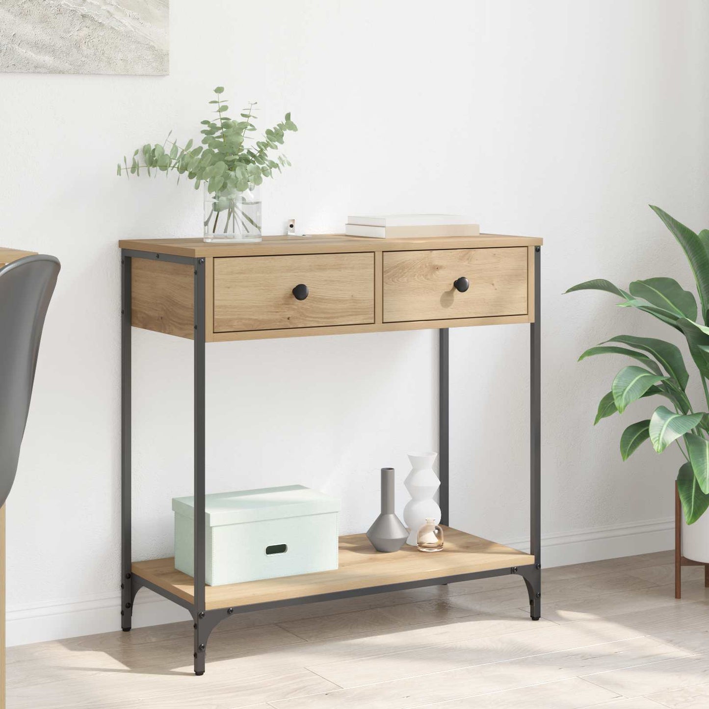 Console Table Artisan Oak 75 x 34.5 x 75 cm Engineered Wood