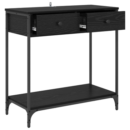 Console Table Black Oak 75 x 34.5 x 75 cm Engineered Wood