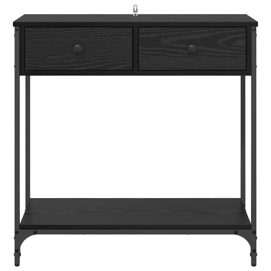 Console Table Black Oak 75 x 34.5 x 75 cm Engineered Wood