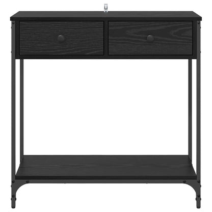 Console Table Black Oak 75 x 34.5 x 75 cm Engineered Wood