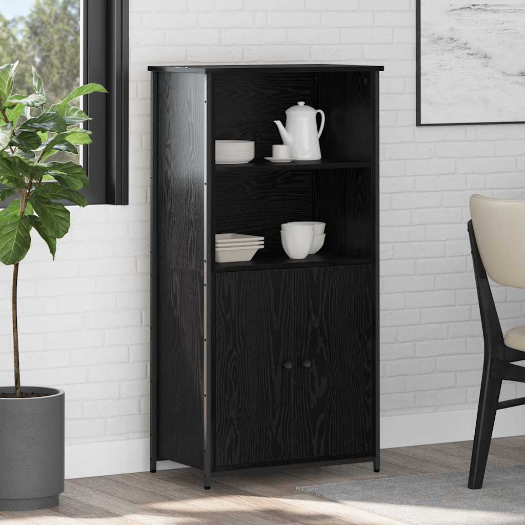 Highboard Black Oak 62 x 36 x 121.5 cm Engineered Wood