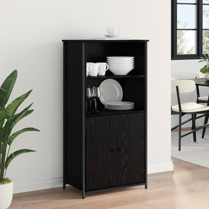 Highboard Black Oak 62 x 36 x 121.5 cm Engineered Wood