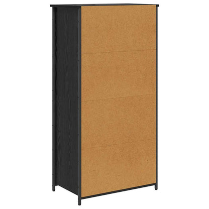 Highboard Black Oak 62 x 36 x 121.5 cm Engineered Wood
