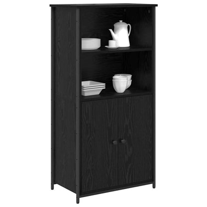 Highboard Black Oak 62 x 36 x 121.5 cm Engineered Wood