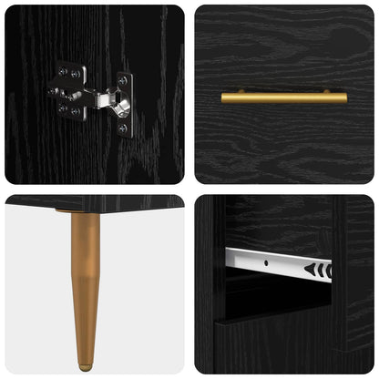Sideboard Black Oak 69.5 x 34 x 90 cm Engineered Wood