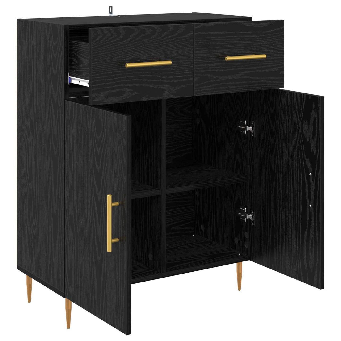 Sideboard Black Oak 69.5 x 34 x 90 cm Engineered Wood