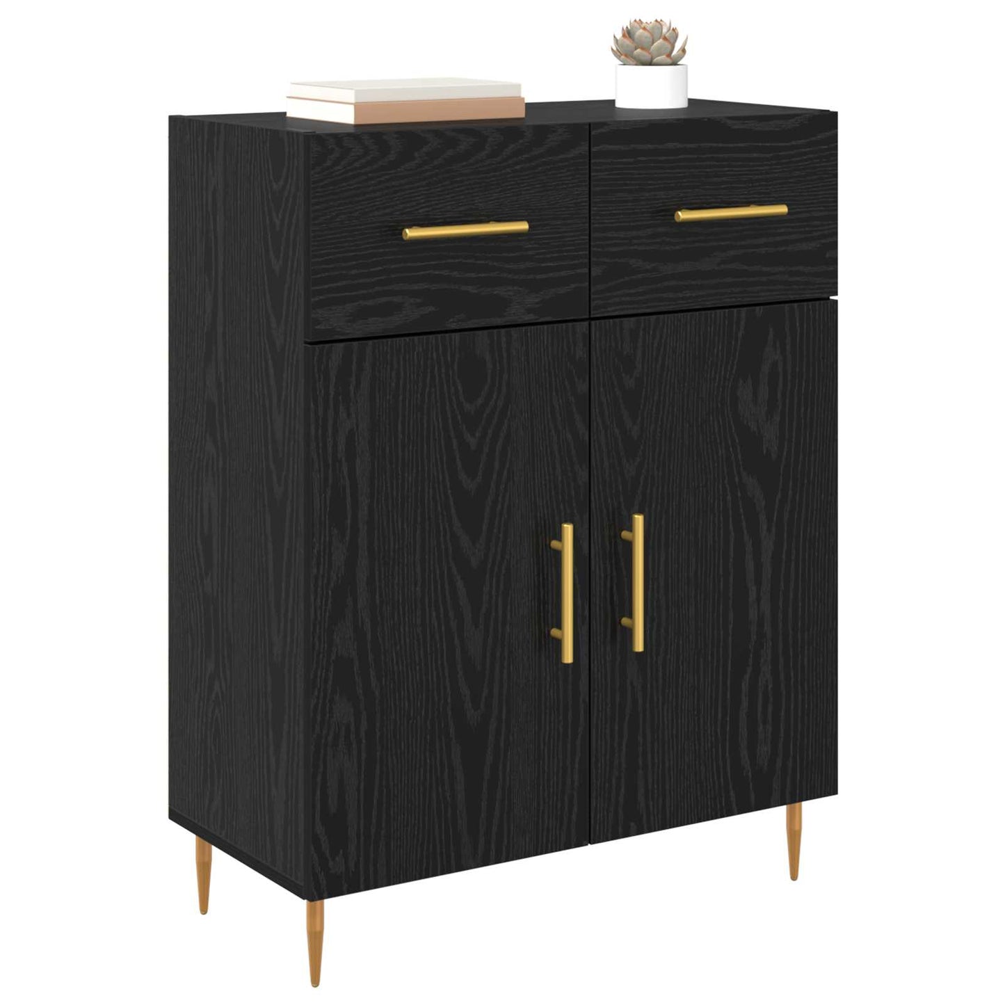 Sideboard Black Oak 69.5 x 34 x 90 cm Engineered Wood
