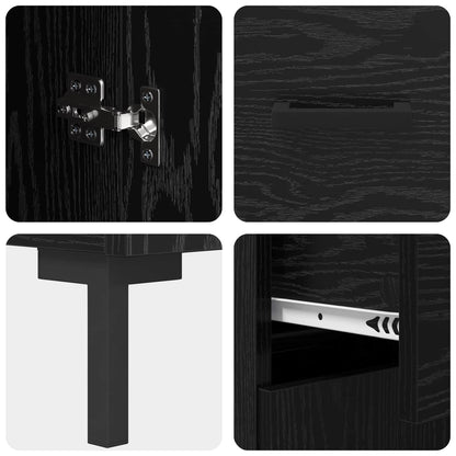 Sideboard Black Oak 69.5 x 34 x 90 cm Engineered Wood