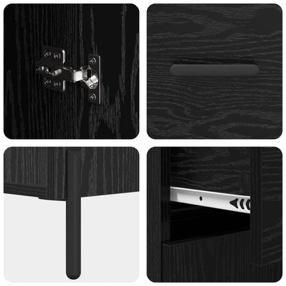Sideboard Black Oak 69.5 x 34 x 90 cm Engineered Wood