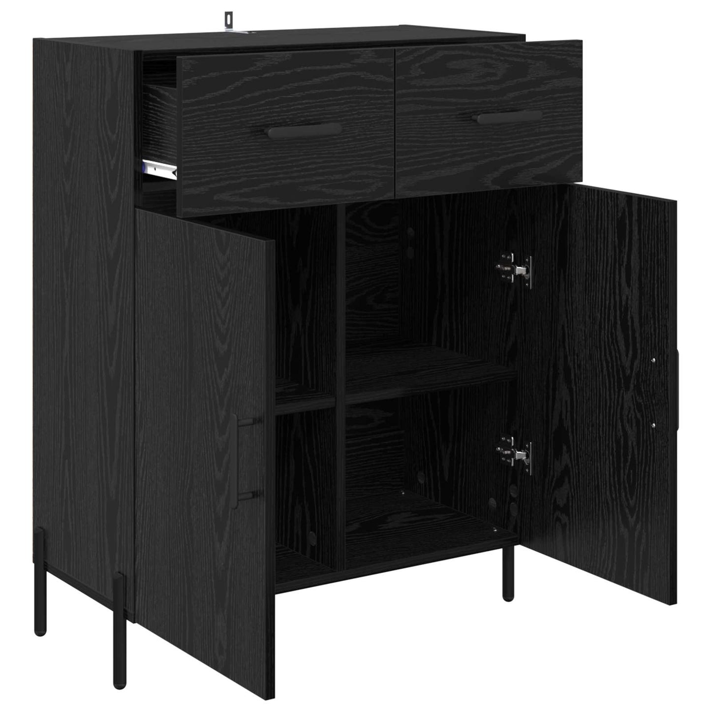 Sideboard Black Oak 69.5 x 34 x 90 cm Engineered Wood